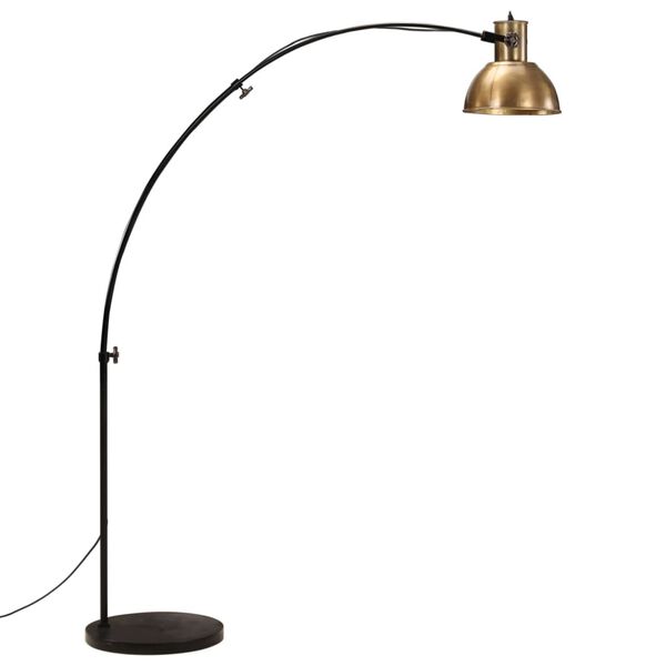 vidaXL Golvlampa 25 W antik m&auml;ssing 150 cm E27