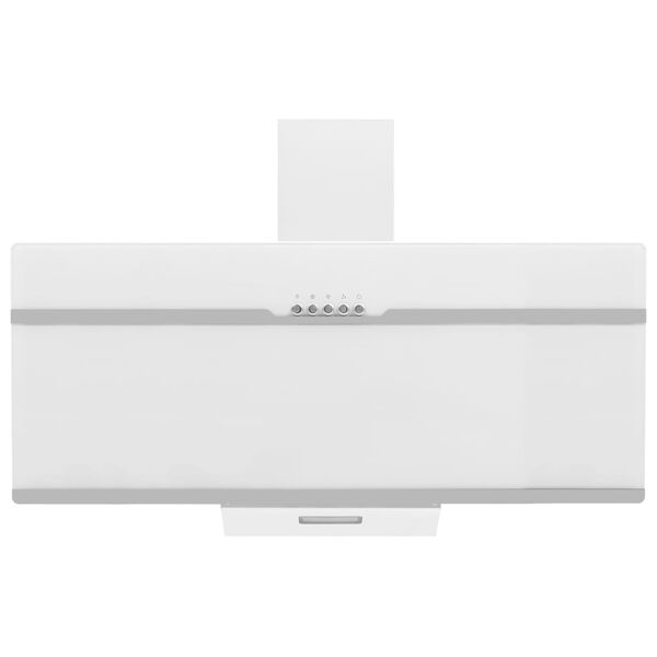 vidaXL Köksfläkt 90 cm rostfritt stål och härdat glas vit