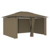 vidaXL Paviljong med draperier 4x3 m taupe 180 g/m²