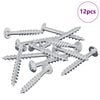 vidaXL Skruv 12 pcs Silver 9,8 x 35 mm J&auml;rn