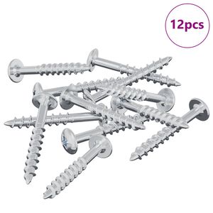 vidaXL Skruv 12 pcs Silver 9,8 x 35 mm J&auml;rn
