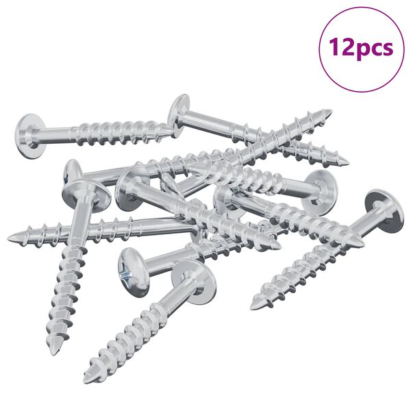 vidaXL Skruv 12 pcs Silver 9,8 x 35 mm J&auml;rn
