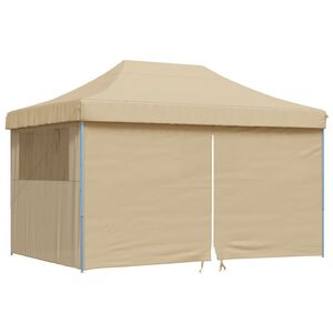 vidaXL Pop-Up hopf&auml;llbart partyt&auml;lt med 4 sidov&auml;ggar beige