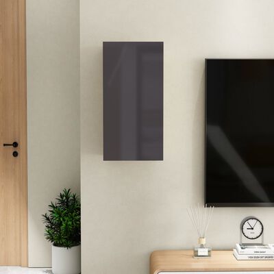 vidaXL TV-skåp grå högglans 30,5x30x60 cm konstruerat trä