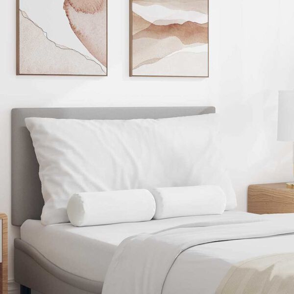 vidaXL Bolsterkuddar 2 pcs Vit &Oslash; 15 x 40 cm tyg