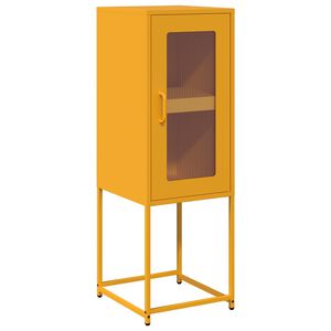 vidaXL Sk&auml;nk senapsgul 36x39x107 cm kallvalsat st&aring;l