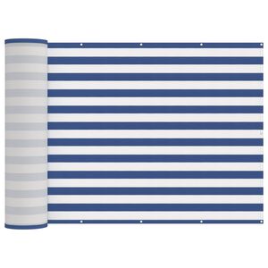 vidaXL Balkongsk&auml;rm 180 x 700 cm Tyg med PU-bel&auml;ggning Bl&aring; och Vit