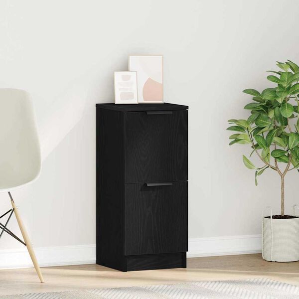 vidaXL Sideboard Svart Ek 30 x 30 x 70 cm Konstruerat tr&auml;