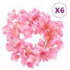 vidaXL Blomstergirlanger 6 st m&ouml;rk rosa 180 cm