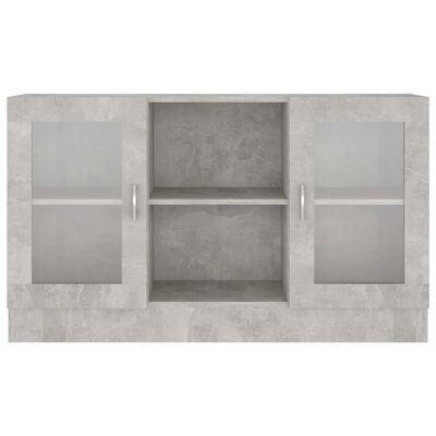 vidaXL Vitrinskåp betonggrå 120x30,5x70 cm spånskiva