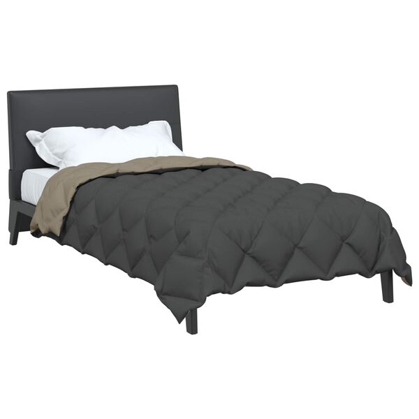 vidaXL Vinter T&auml;cke Ljusgr&aring; och antracit 200 x 155 cm Mikrofiber