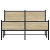 vidaXL S&auml;ngram utan madrass metall sonoma-ek 150x200 cm
