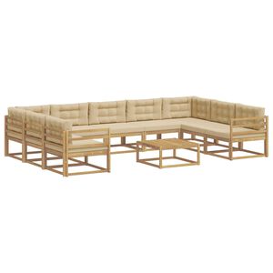 vidaXL Utomhussoffset 10 st Vit och Beige