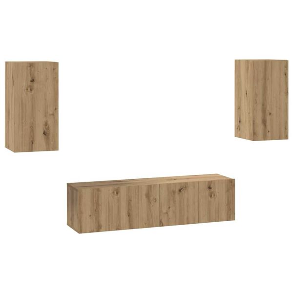 vidaXL TV-b&auml;nkset 4 pcs artisan ek 30.5 x 30 x 60 cm Konstruerat tr&auml;