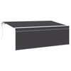 vidaXL Utdragbar markis Antracit 400 x 200 cm Polyester och aluminium
