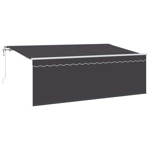 vidaXL Utdragbar markis Antracit 400 x 200 cm Polyester och aluminium