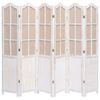 vidaXL Rumsavdelare 6 paneler vit 210x165 cm tyg
