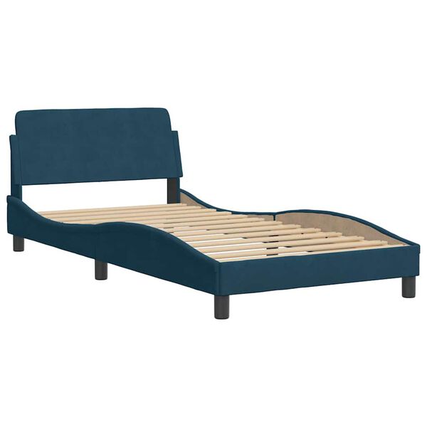 vidaXL Bed with Mattress Blue 100x200 cm Velvet