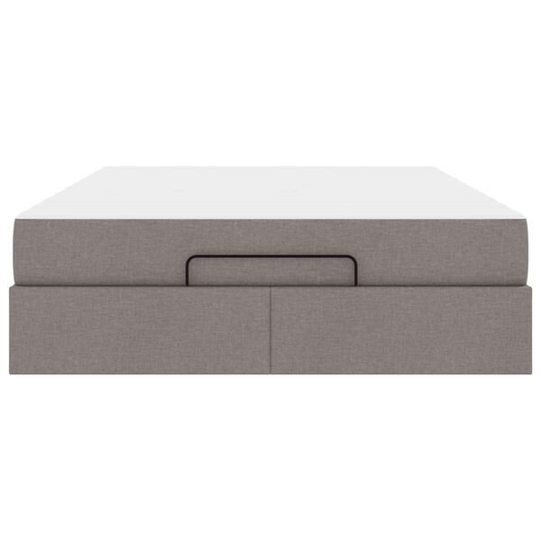 vidaXL S&auml;ngram med madrass med madrass 2 pcs Taupe tyg