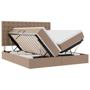 vidaXL F&ouml;rvaringss&auml;ng med madrass Cappucino 180 x 200 cm Konstl&auml;der