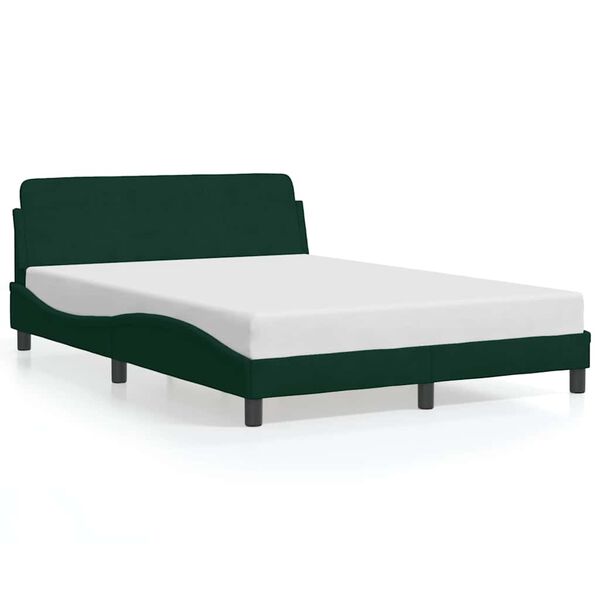 vidaXL Bed Frame "Dover" Dark Green 140x200 cm Velvet