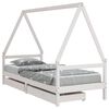 vidaXL S&auml;ngram f&ouml;r barns&auml;ng m. l&aring;dor vit 80x200 cm massiv furu