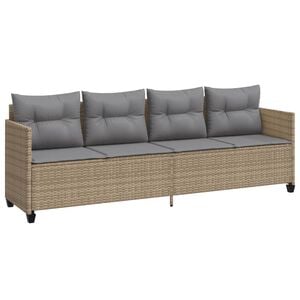 vidaXL Sols&auml;ng med dynor beige konstrotting