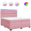 vidaXL Rams&auml;ng med madrass rosa 200x200 cm sammet
