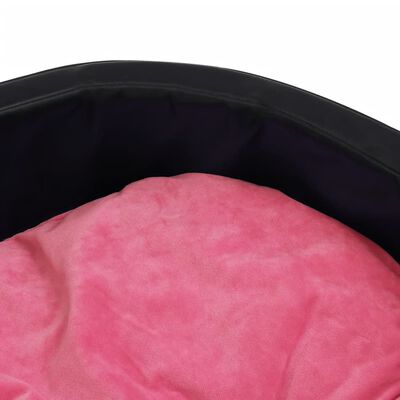 vidaXL Hundbädd svart och rosa 69x59x19 cm plysch och konstläder