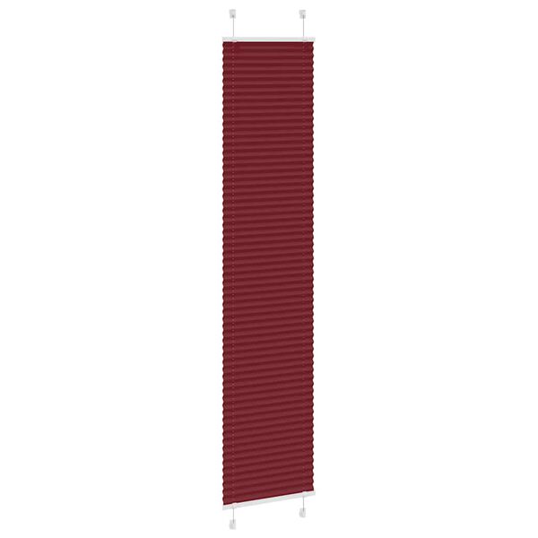 vidaXL Plisserad persienn Bordeaux r&ouml;d 40x200 cm tyg bredd 39,4 cm
