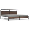vidaXL S&auml;ngram utan madrass metall brun ek 180x200 cm