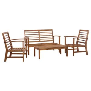 vidaXL Loungegrupp f&ouml;r tr&auml;dg&aring;rden 4 delar massivt akaciatr&auml;