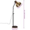 vidaXL Golvlampa 25 W antik m&auml;ssing 30x30x100-150 cm E27