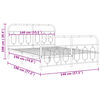 vidaXL Sängram med huvudgavel och fotgavel vit metall 140x190 cm