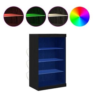 vidaXL LED-sido bord Svart Ek 60,5 x 37 x 100 cm Konstruerat tr&auml;