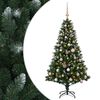 vidaXL Konstgjord julgran med kulor 120 cm 150 LED-lampor Varmvit