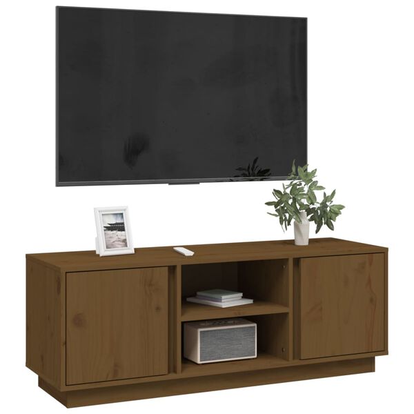 vidaXL Tv-bänk honungsbrun 110x35x40,5 cm massiv furu