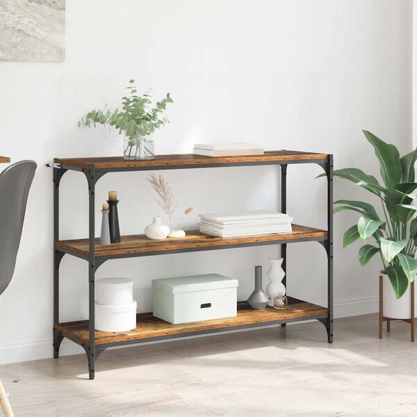 vidaXL Boksk&aring;p Gammalt tr&auml; 100 x 33 x 70,5 cm Konstruerat tr&auml; och j&auml;rn