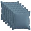 vidaXL Kudd&ouml;verdrag 6 st HOUTEN Jeansbl&aring; 40 x 40 cm Faux Linne