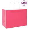 vidaXL Pappersp&aring;sar 250 st med handtag rosa 32x17x25 cm