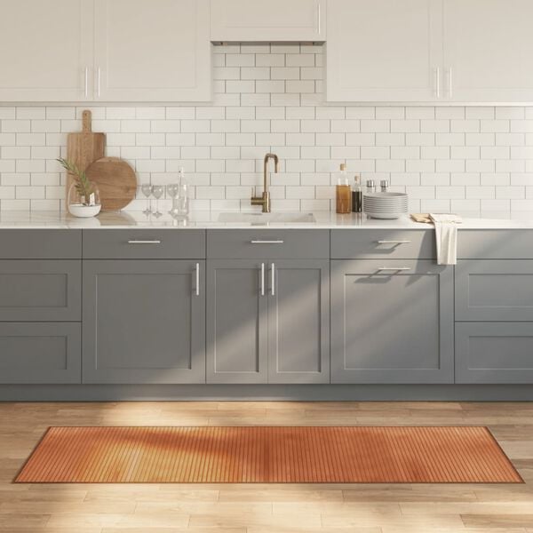 vidaXL Matta rektangul&auml;r brun 60x200 cm bambu