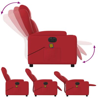 vidaXL Elektrisk massagefåtölj röd konstläder