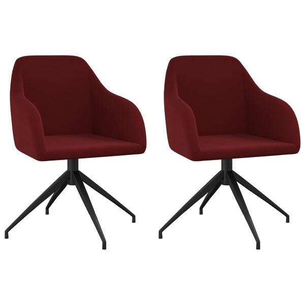 vidaXL Matstolar 2 st vinr&ouml;d sammet