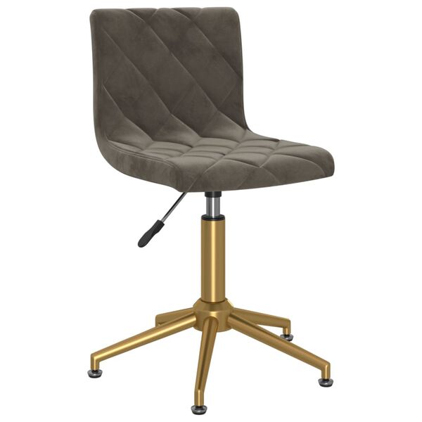 vidaXL Snurrbar matstol m&ouml;rkgr&aring; sammet