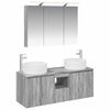 vidaXL Badrumssk&aring;psset 4 pcs Gr&aring; Sonoma 100 x 14,5 x 70 cm