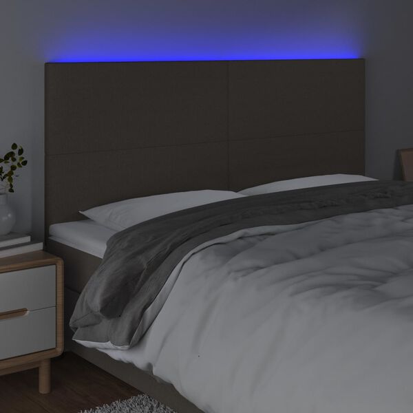 vidaXL S&auml;nggavel LED taupe 200x5x118/128 cm tyg
