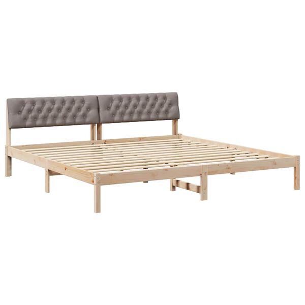 vidaXL S&auml;ngram med huvudgavel Brun och taupe 200 x 200 cm Massiv furu