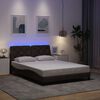 vidaXL Bed Frame with LED without Mattress Dark Brown 140x200 cm Fabric