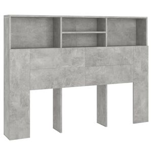 vidaXL S&auml;nggavel med f&ouml;rvaring betonggr&aring; 140x19x103,5 cm