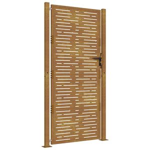 vidaXL Trädgårdsgrind 100x200 cm cortenstål fyrkantig design